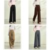 Womens Relaxed Tencel Wool Blend High Waist Wide Leg Casual Pants For Office And Weekend Wear