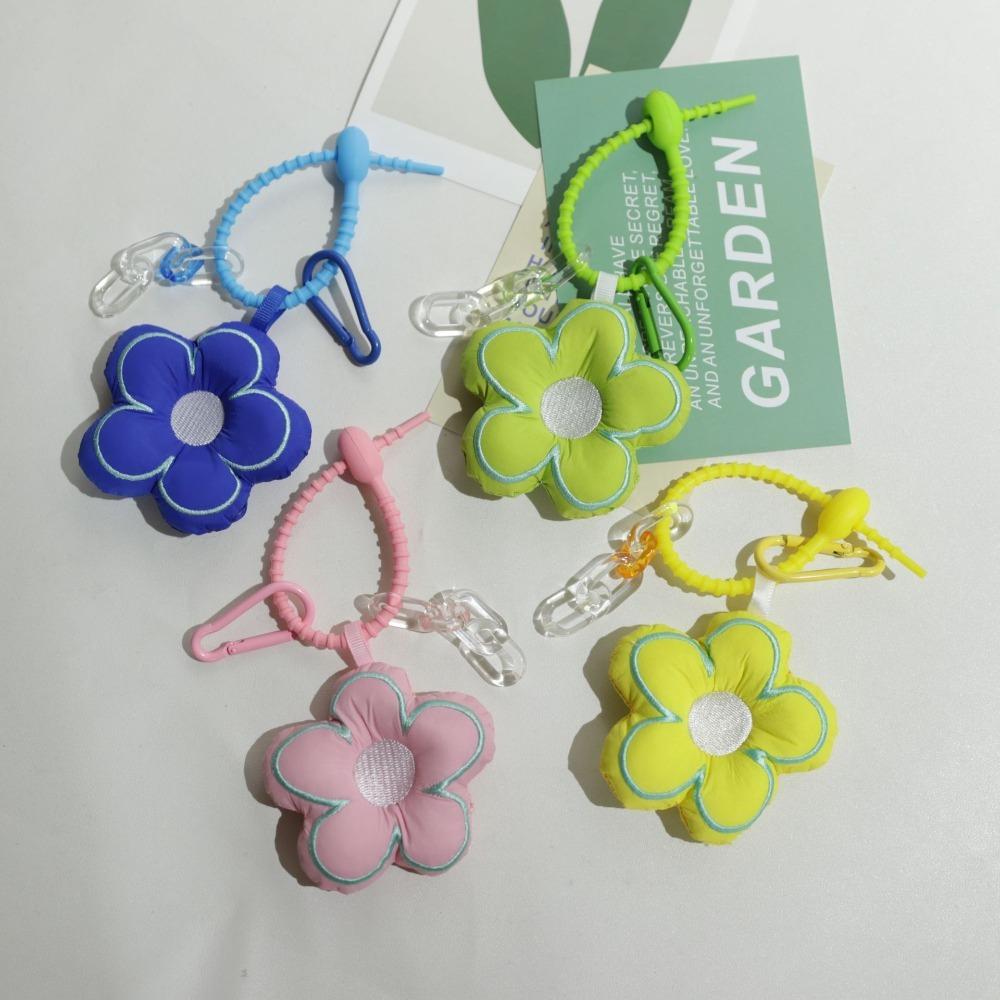

Soft Cotton Flowers Keychain Bag Ornaments Flower Keyring Lovely Key Chain розовый