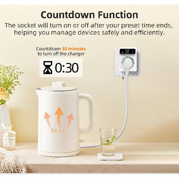 Tuya Wifi Digital Thermostat Socket 16A Precision Plug Remote Temperature Controller Timer Switch Cooling Heating 3M NTC Sensor