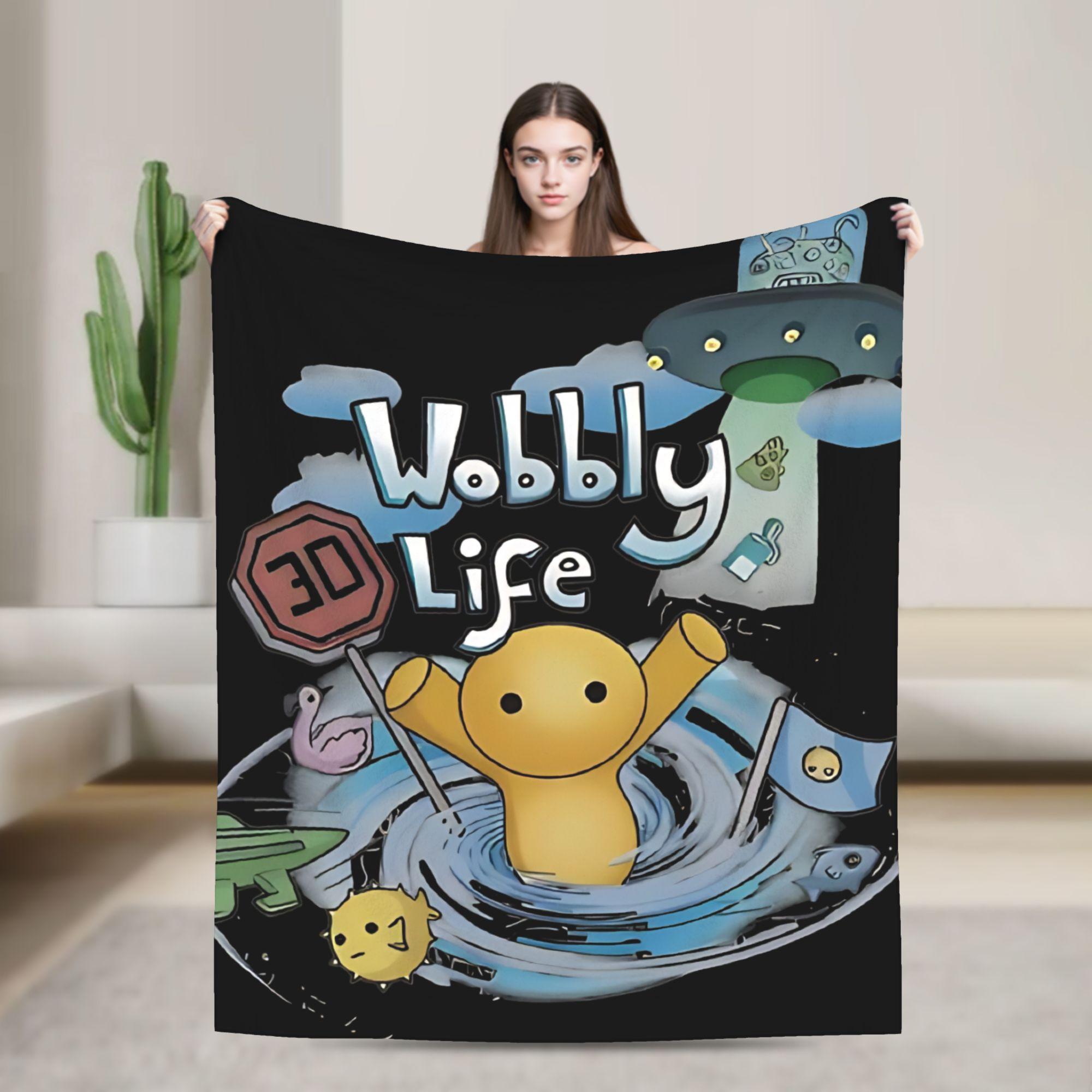 Wobbly Life Sandbox Game Blanket Quality Soft Warm  Throw Blanket Winter Camping Outdoor Fluffy Bedspread 30x40in
