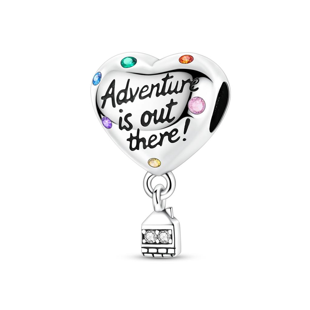 Prata 925 Charms Originais Balão de Ar Quente Contas Coloridas Encaixe para Pulseira Diy Joias Femininas