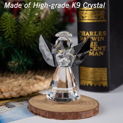 White Crystal Crystal Angel Figurine Collection Angel Transparent Transparent Crystal Decoration Pretty Glass Angel Ornament
