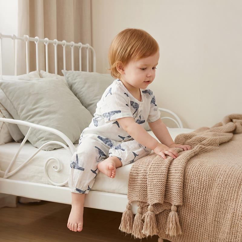 Summer Thin Children s Pajama Set: Short Sleeve Home Wear for Boys and Girls 110cm