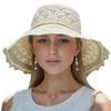 Women's Foldable Sun Visor Hats Large Lace Brim UV Protections Summer Hat for Fishing Hiking Vacations