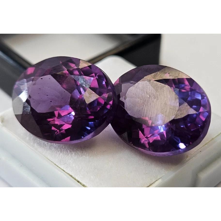 Natural Alexandrite Color Change Oval Cut 7-8 Ct Pair Stunning Gemstone