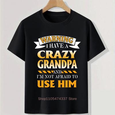 Crazy Grandpa Print Children Tshirt For Boys Summer Kids Casual Funny Comfortable Colorful Tops Crew Neck Short Sleeve Tshirts