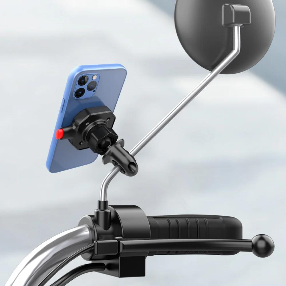 Motorcycle Rearview Mirror Phone Holder Navigation GPS Support Universal Quick Mount Stand Motorbike Scooter Phone Stand