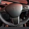 For Tesla TESLA MODEL 3 accessories Car steering wheel decorative parts carbon fiber car styling accessories 3PCS