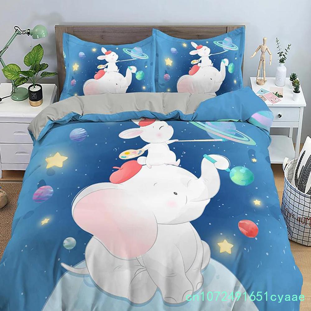 3D Cartoon Pattern Duvet/Quilt Cover Cozy Soft Bedding Set For Children Kids Bedroom Decor Bedclothes Queen Twin Single 2/3Pcs