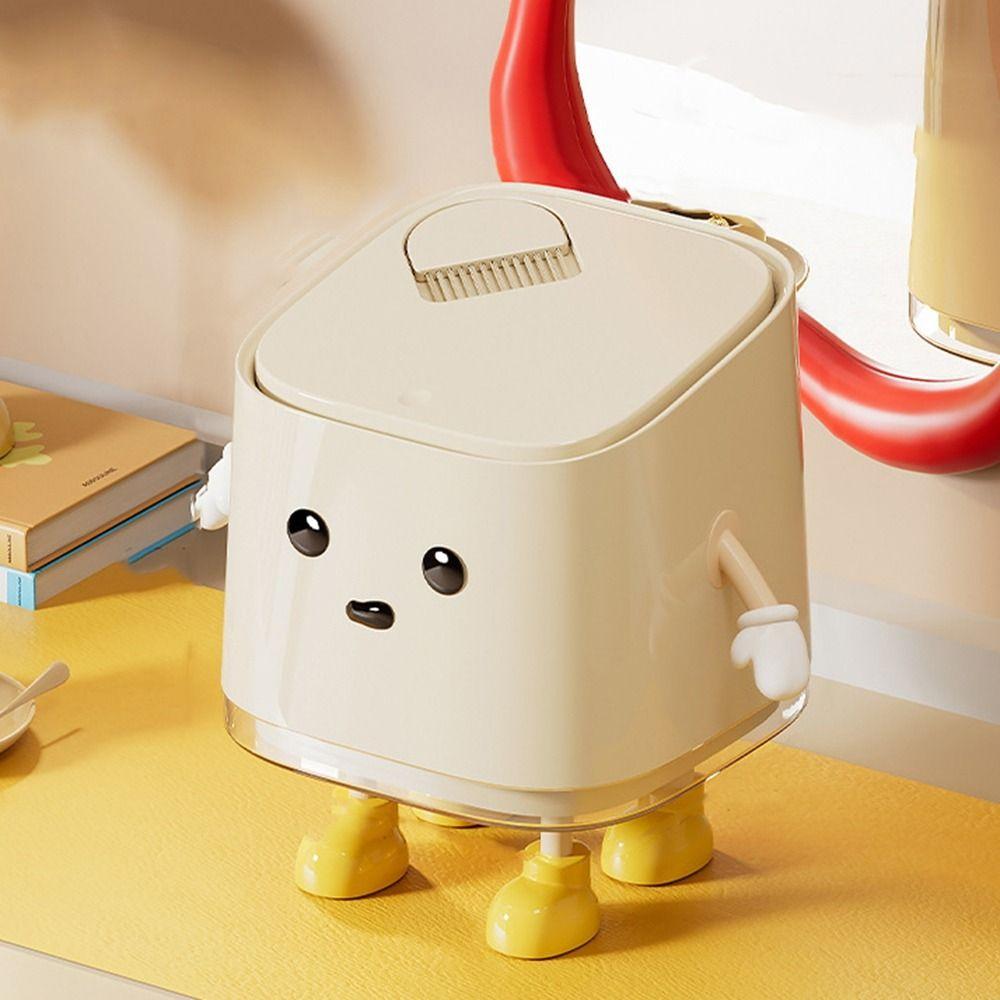 Cartoon Desktop Trash Can Plastic Small Storage Bucket Multi-functional Mini Waste Bins  Countertop