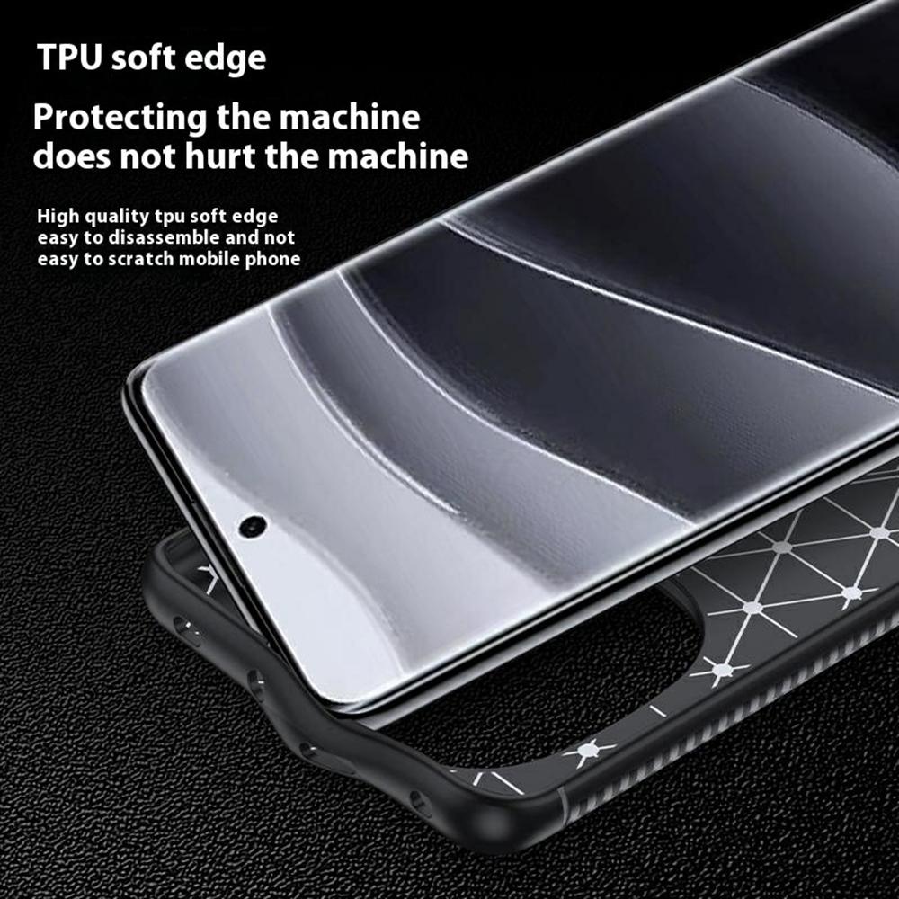 For Xiaomi Redmi Note 14 Pro 5G/Poco X7 5G Case Carbon Fiber Texture TPU Phone Cover Heat Dissipation