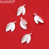 Sterling Silver Elephant & Leaf Double Charm Beads with OT Clasp for DIY Jewelry