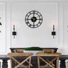 Large Arabic Roman Numerals Metal Wall Clock Quiet Movement Contemporary Styles Easy Installation For Indoor Space