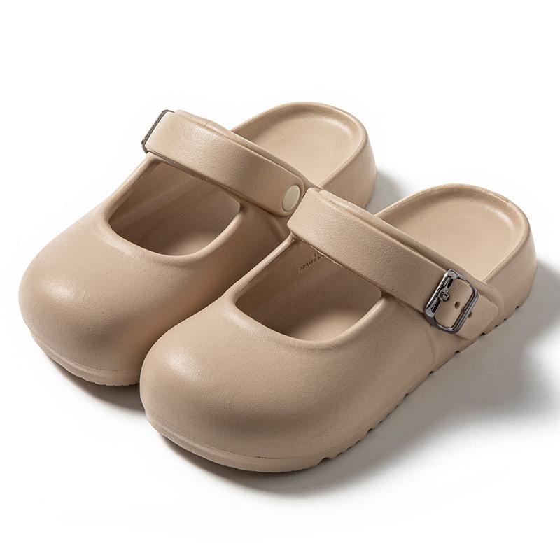 Fashion Women Sandals Mary Jane Outdoor Sandals Thick Sole Closed Toe Garden Clogs Beach Slippers Soft Bottom Home Slides
