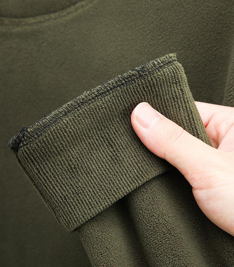 Dad's Winter Sweatshirt: Mid-Aged Men's Loose Fit, Double-Sided Coral Fleece Pullover