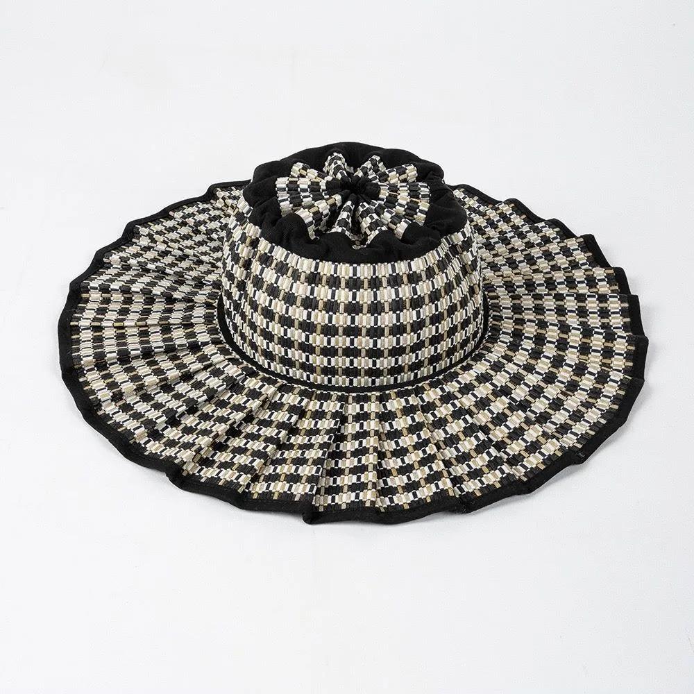 S/M/L/XL Spring Summer Casual Plaid Wide Brim Sun Hats for Women Men Outdoor Sunshade Hat Foldable Straw Hat  Sombrero Hombre