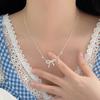 Bow Tie Tassel Necklace, Princess, Simple, Cute, Sweet, Fashionable Gift, Collarbone Chain