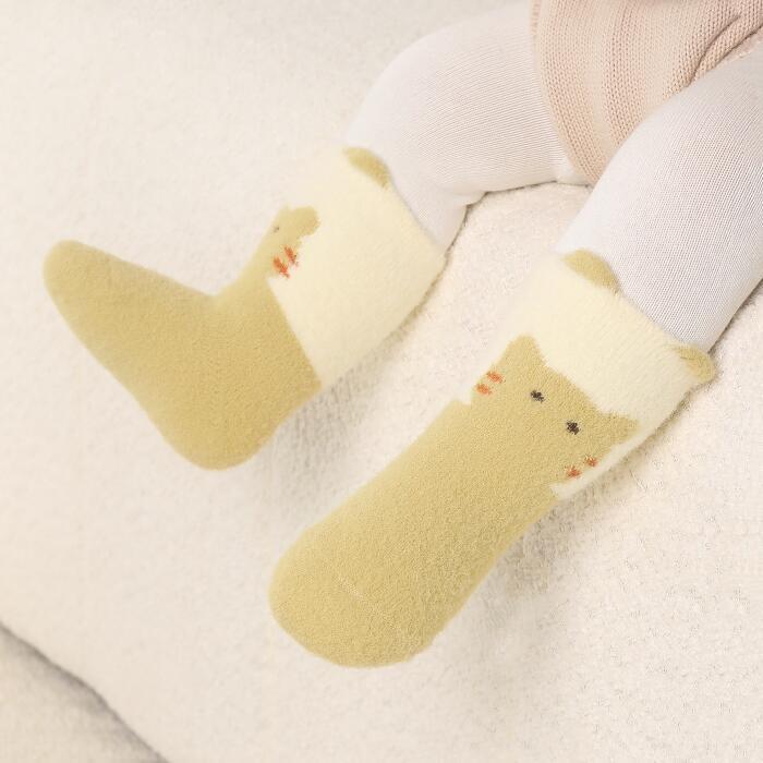 Baby Plush Sock Winter Warm Kids Middle Tube Socks for Girls Boys Thicken Velvet Anti-Cold Newborn Footwear Cute Cartoon Children Socks