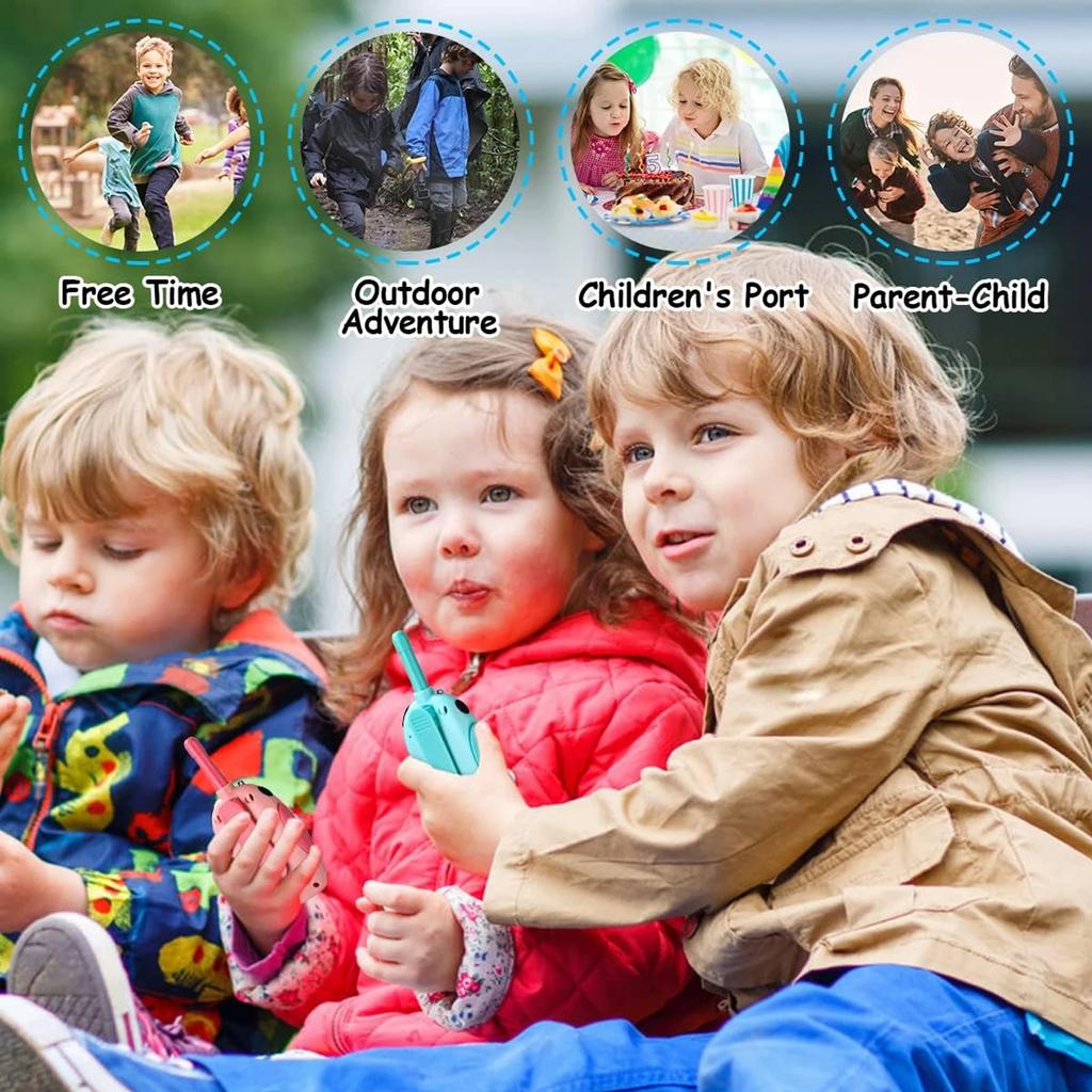 Rechargeable Walkie Talkies for Kids 2 Pack 22 Channels 3KM Range Toys Two Way Radio Children Gifts