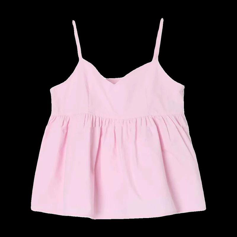 

Oni South Korea Ins Pink V-neck Sleeveless Camisole Girl powder One size