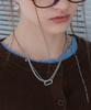 Pearly More Heart Link Mix Chain Necklace_Pm25N004Wt