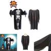 Halloween Skeleton Ghost Fancy Dress Cosplay Costume For Adults And Kids