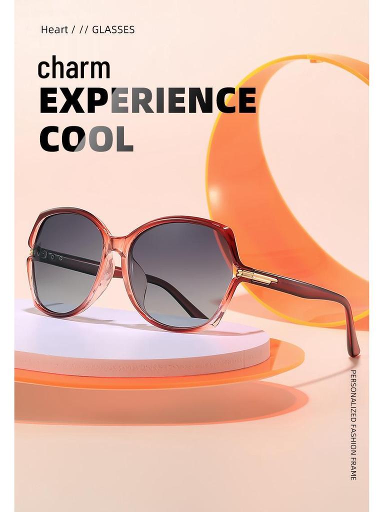 Elegant Oversized Polarized Sunglasses for Women - UV Protection, Retro Style, Face Slimming