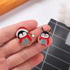 Cute Chubby Christmas Penguin Brooch Adorable Metal Badge For Sweater Accessories