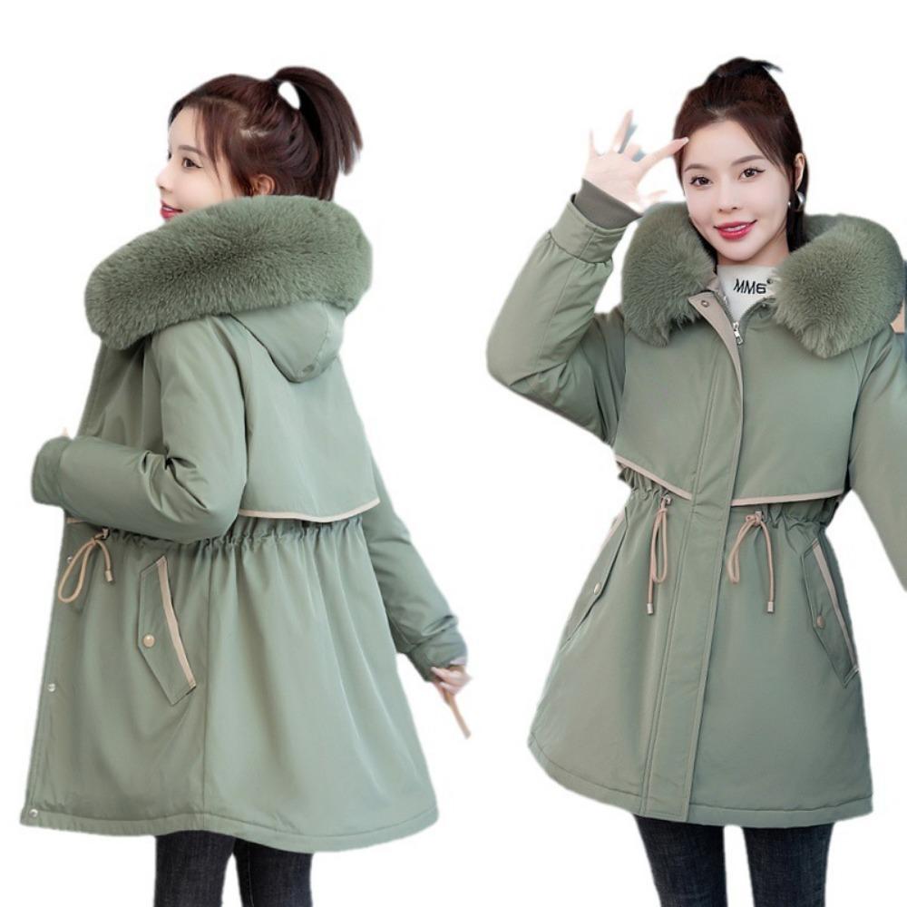 Korean version, women's cotton-padded clothes have removable liners, cotton-padded clothes are thickened to keep warm, and winter coats are trendy.