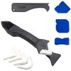 9Pcs Caulk Nozzle Applicator Multi Purpose Tool Kit with Scraper Sealant Remover for Bathroom Kitchen Projects