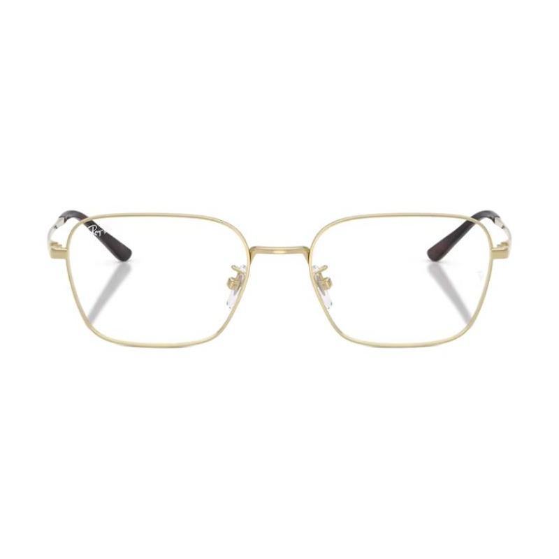 RAYBAN Fashion All-match Titanium Square Optical Eyeglasses Unisex Couple Gold Alloy Prescription Glasses Frames Style 14 0RX8784D-1251