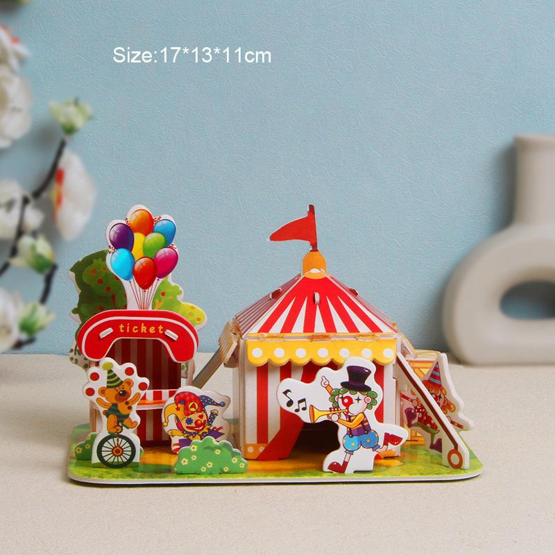 DIY Handmade Paper Card 3D Puzzle Jigsaw Building Model Desktop Decorations Children's Educational Toys