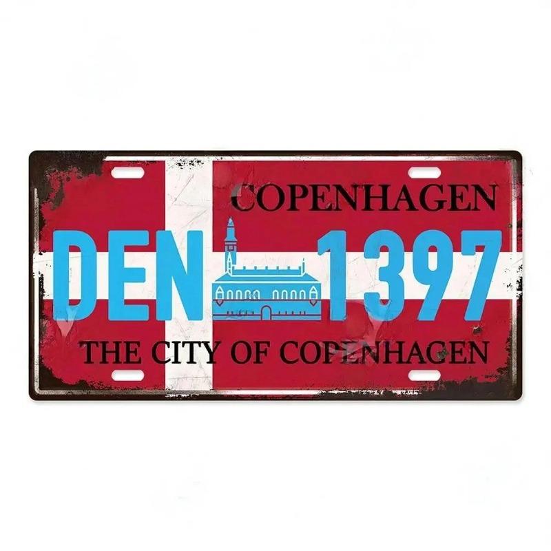 Retro Car 2D Metal Sign, Aluminum Wall Decor 15x30cm