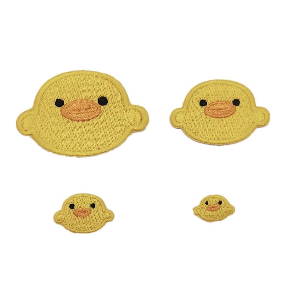 Adorable Yellow Duck Embroidery Patch Hair Clip with Self-Adhesive Backing for DIY Craft and Children's Clothing