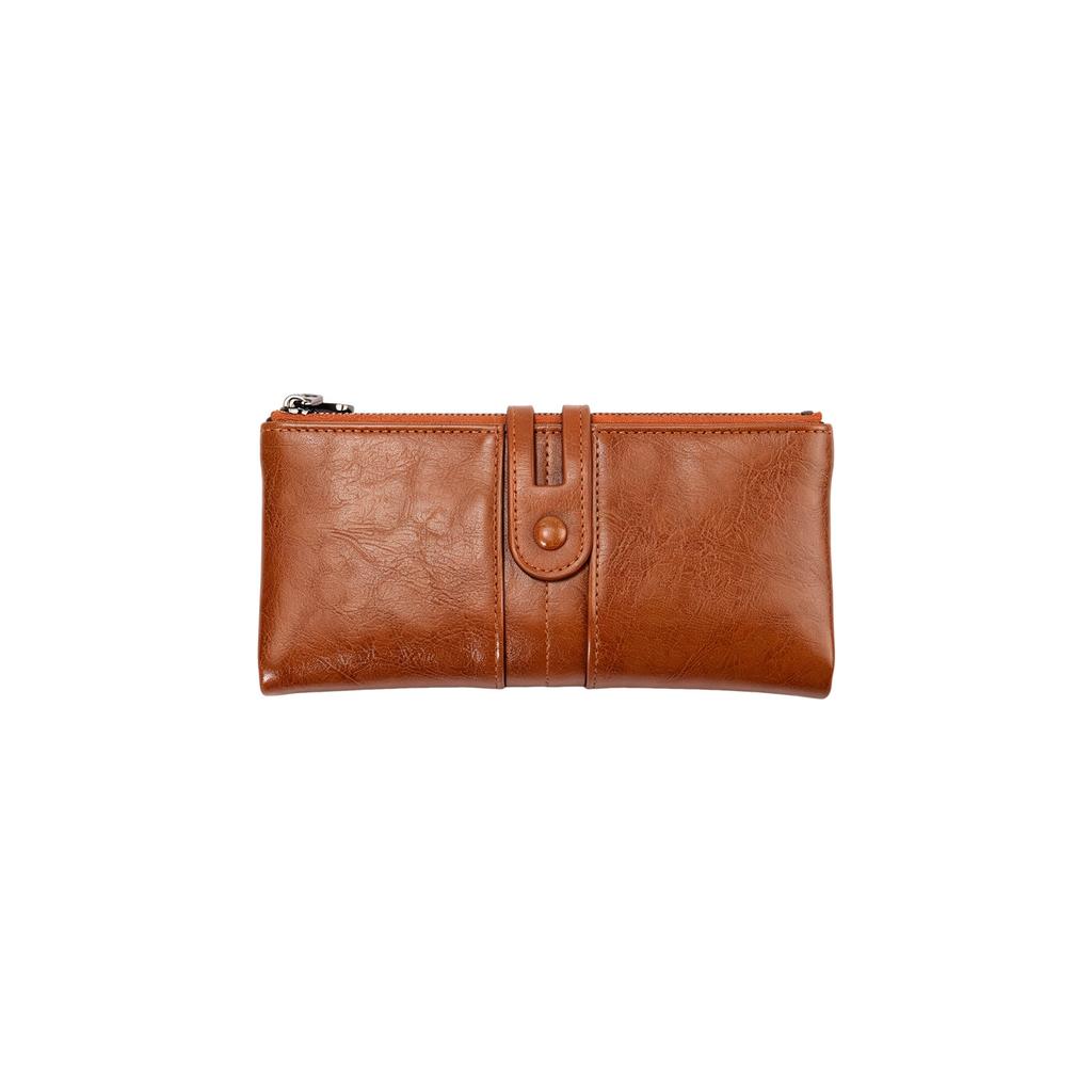 Anti-magnetische portemonnee Dames Retro Portemonnee met rits Grote capaciteit Lange portemonnee