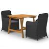 VidaXL 3-Piece Garden Dining Set Outdoor Dining Furniture Garden Lounge Table and Dining Chairs of 3068714