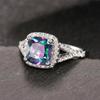Elegant Colored Cubic Zircon Rings For Women Wedding Anniversary Party Luxury Female Finger Accessory Temperament Jewelry