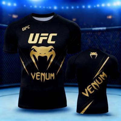 UFC 3D Print T-shirt Men’s Short Sleeve O-neck Sportswear Top for Boxing Fitness Gym Workout Casual Summer Fashion