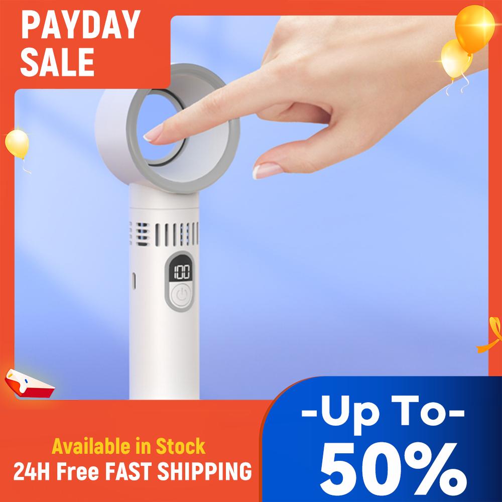 Portable Handheld Fan 100 Speeds Adjustable Cooling Bladeless Fan Desk Fan Gifts for Women Men Travel/Camping/Outdoor