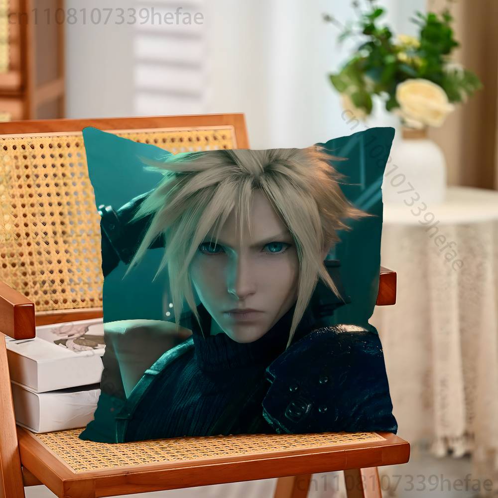 FFinal FFantasy Cloud Strife FFF7 Pillow Case Plush Pillow Cases Home Decoration Pillow Cover for Sofa Bed Chair Living Room