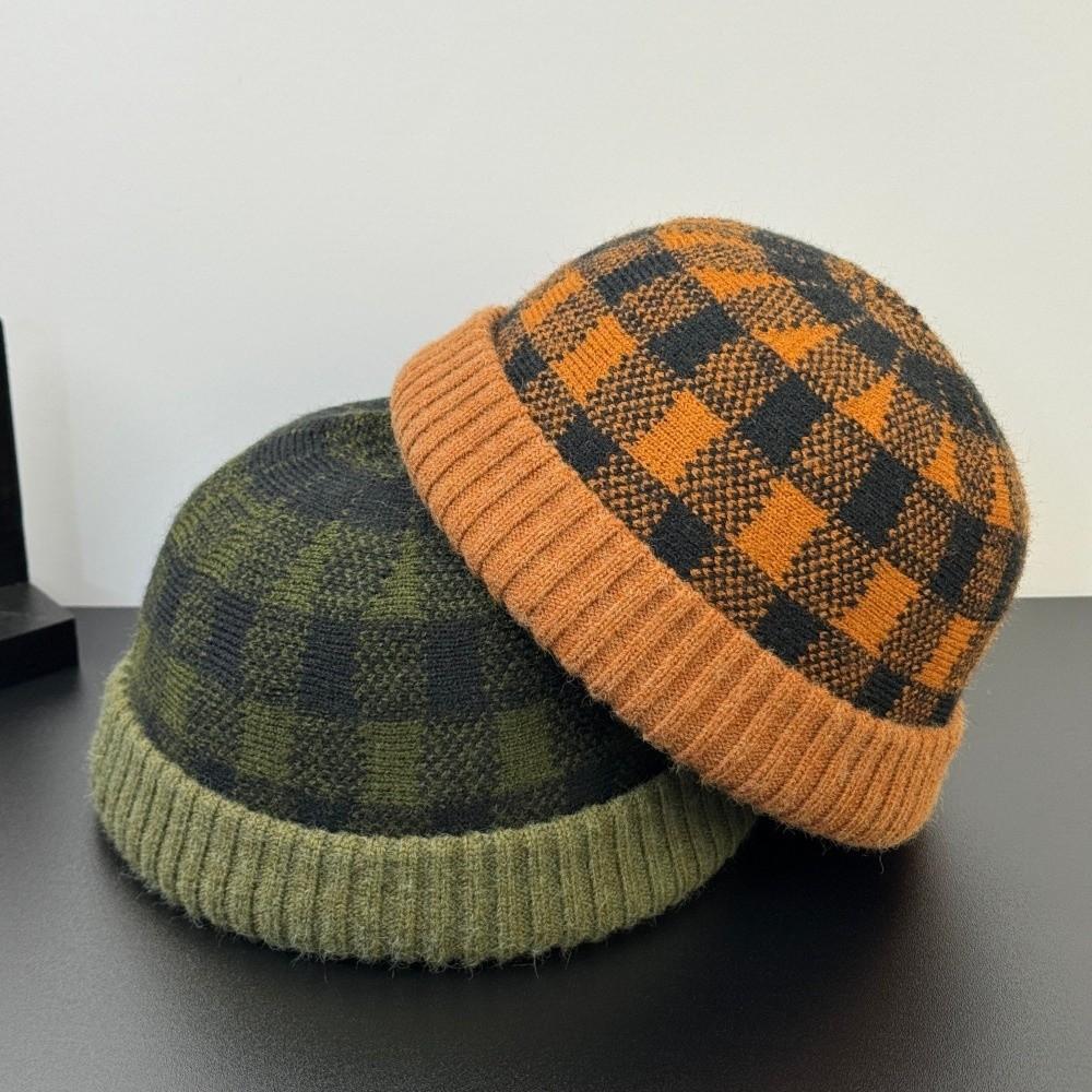 Gestreiftes Streetwear Docker-Hut Warmer Vermieter-Hut Retro Gestrickte Beanie-Mütze Unisex