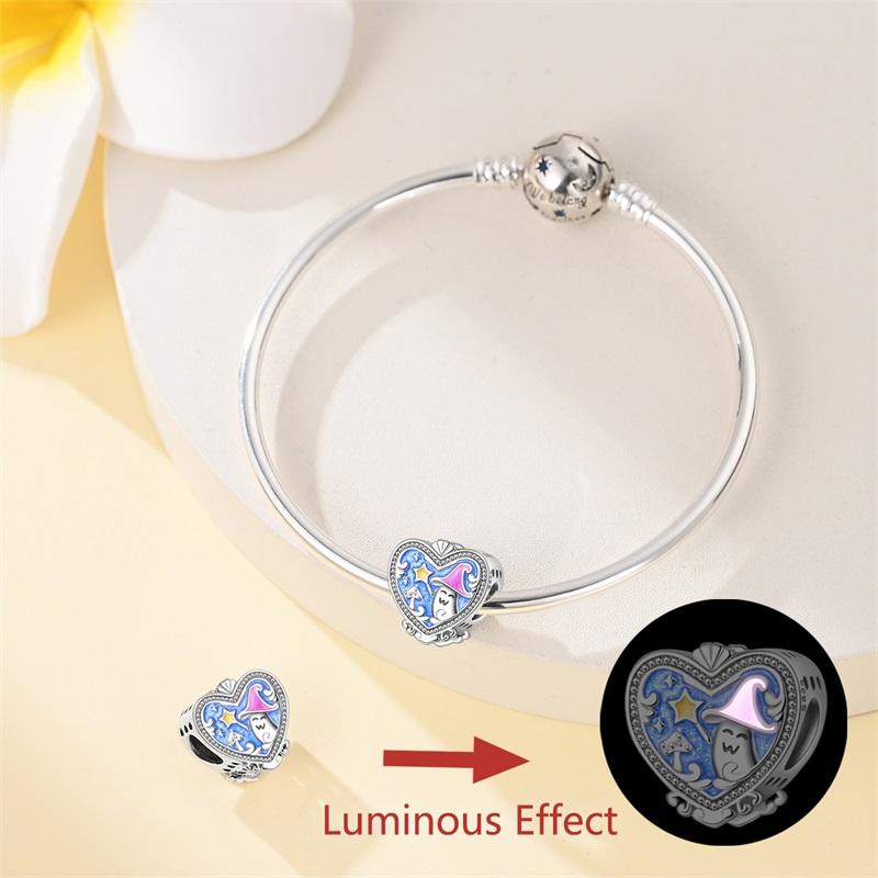 Copper Luminous Fairy Tales Dreamy Mushroom Forest Charms Beads Pendant For Original Bracelet Woman Girl Jewelry