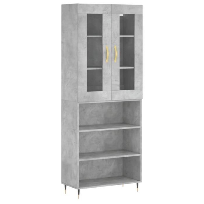 VidaXL Highboard Concrete Grey 69.5x34x180 Cm Engineered Wood 3198709
