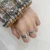 Korean Style Geometric Wide Band Chain Ring for Women - Adjustable, Fashionable, and Unique Index Finger Accessory