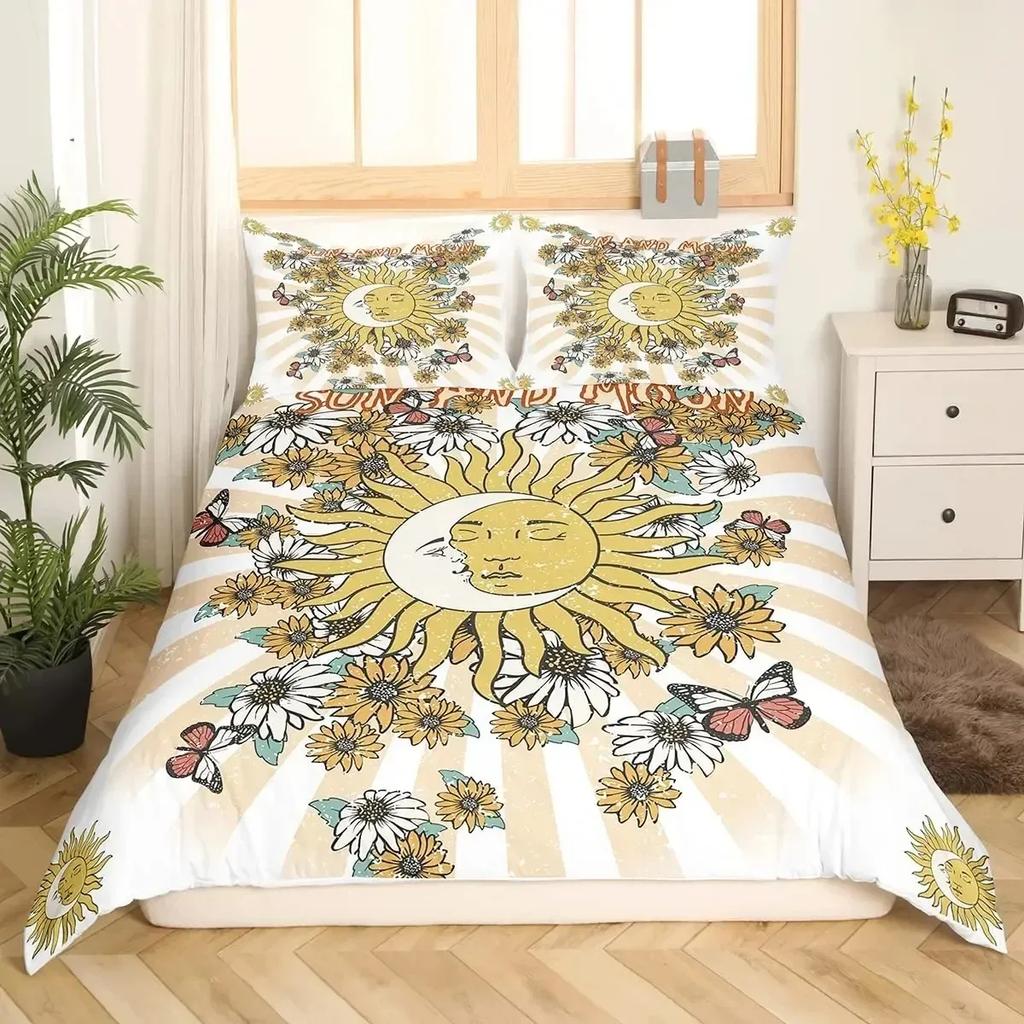 3D Viking Runes Bedding Set Viking Constellation Pattern Duvet Cover Set Double Single Size Nordic Style Washed Microfiber