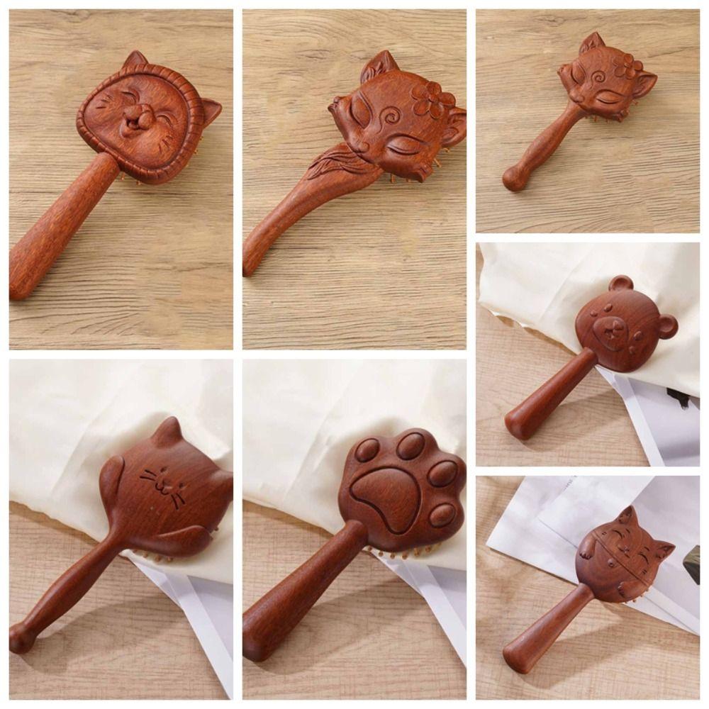 Portable Air Bag Sandalwood Comb Animal Shape Comb Brush Fashion Massage Comb Women