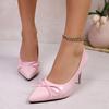 *Fashion Hot Selling Elegant Banquet High Heels Spring and Autumn New Pointed Bow Comfortable Casual Single Shoes for Women's