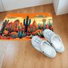 Southwest Cactus Doormat - Vibrant Tribal Polyester Entryway Rug, Non-Slip Indoor Outdoor Welcome Mat for Modern Home Decor