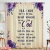 2pcs 2D Flat Printing Scene Curtain Fear Not I Am God Fabric Without Electricity Festive Curtains Perfect for Wall Art Party