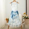 Yunnan Dali Batik-Spitzen-Camisole-Kleid - Damen Sommer Schicht-Rock mit hohem und niedrigem Saum
